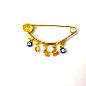 Evil Eye and Fruit Charm Brooch